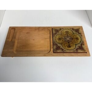 Vintage Georges Briard Woodland Footed Cheese Board 16" x 7.5" No Knife MCM READ